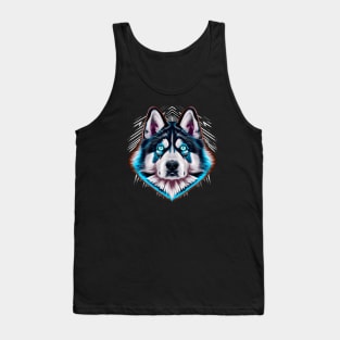 Alaskan Malamute Tribal Design Tank Top